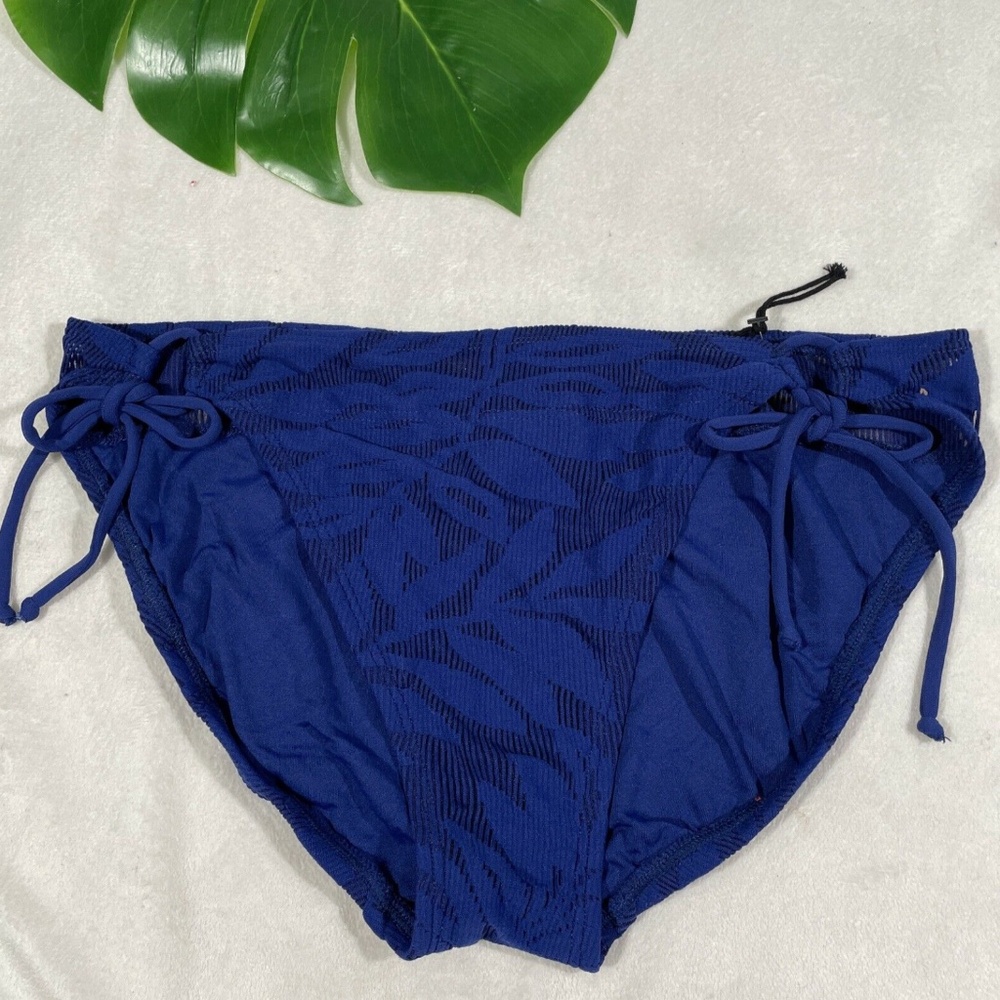 NEW Robin Piccone Hana Side Tie String Bikini Bottom‎ Sapphire [SZ Large ]
